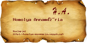 Homolya Annamária névjegykártya